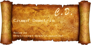 Czumpf Demetria névjegykártya